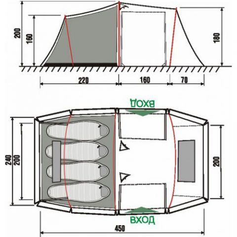 RockLand Nomad 4+1 палатка